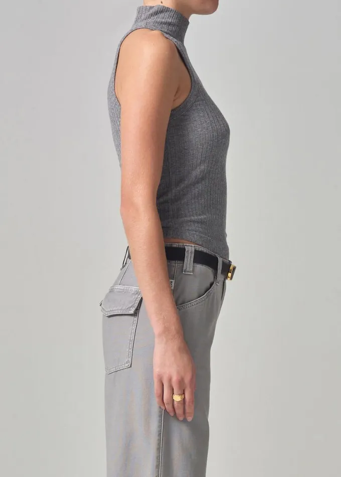 Citizens Of Humanity Alice Baby Turtleneck Tank Milano Grey Women Tops