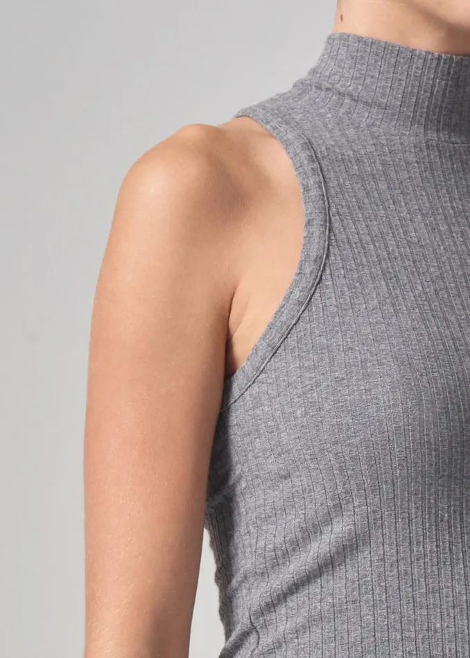 Citizens Of Humanity Alice Baby Turtleneck Tank Milano Grey Women Tops