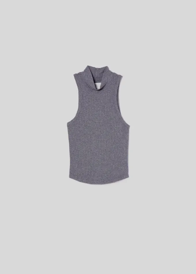 Citizens Of Humanity Alice Baby Turtleneck Tank Milano Grey Women Tops