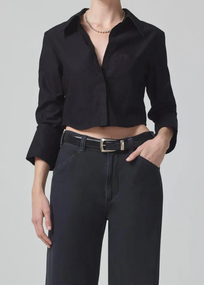 Citizens Of Humanity Bea Crop Top Black Women Tops