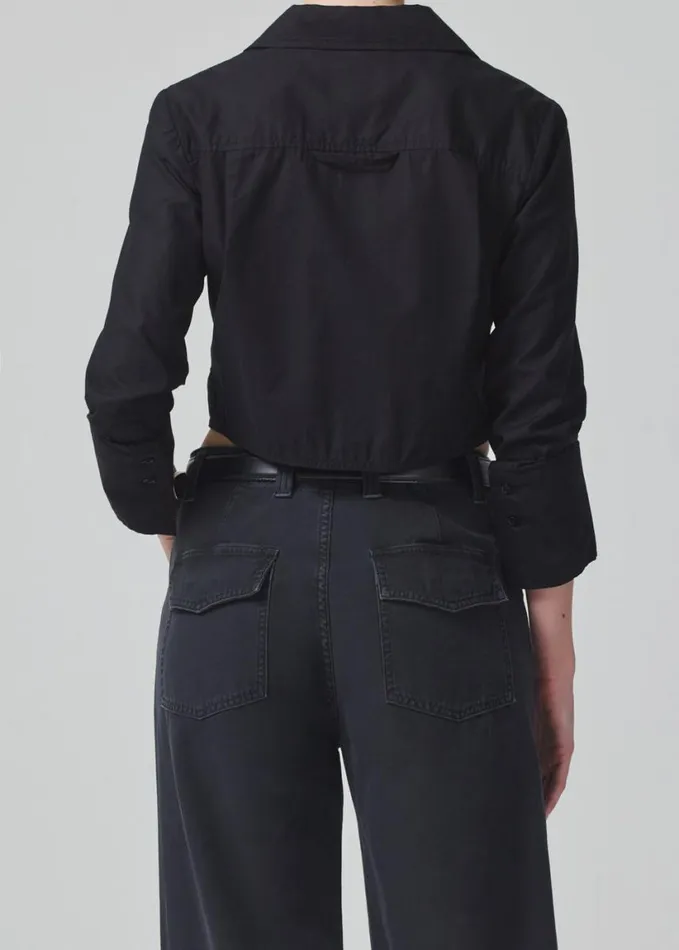 Citizens Of Humanity Bea Crop Top Black Women Tops