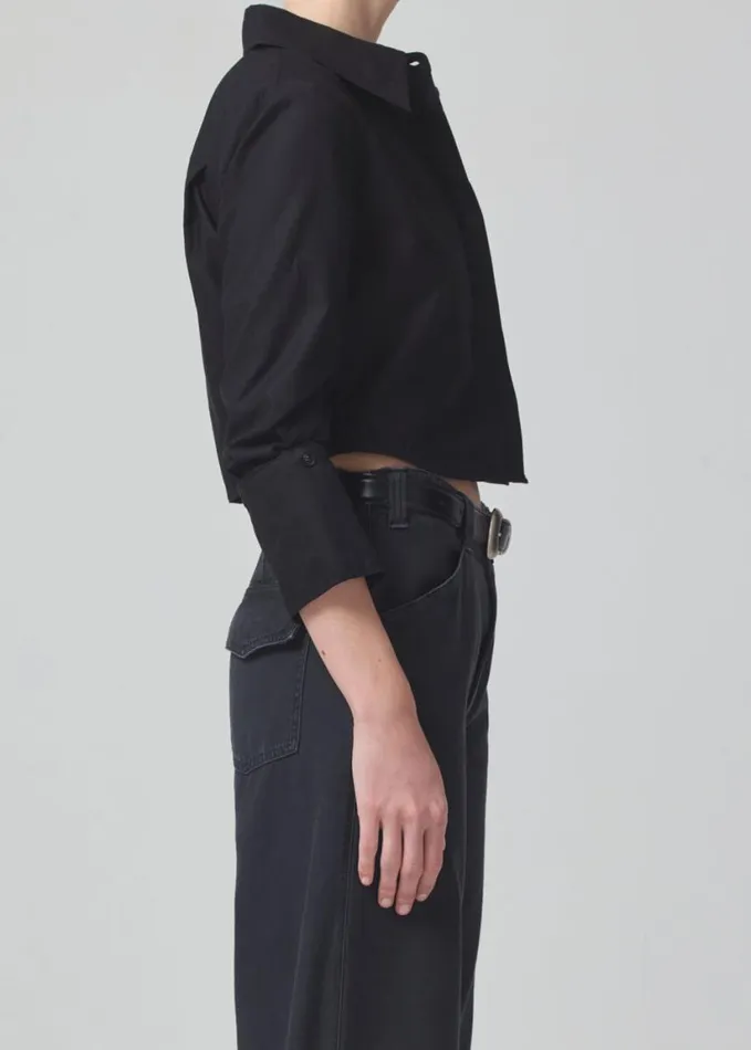 Citizens Of Humanity Bea Crop Top Black Women Tops