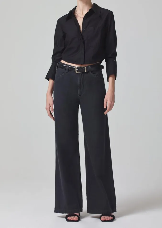 Citizens Of Humanity Bea Crop Top Black Women Tops