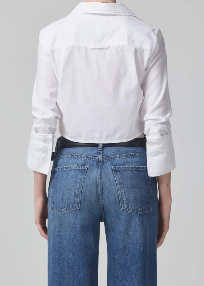 Citizens Of Humanity Bea Crop Top White Women Tops