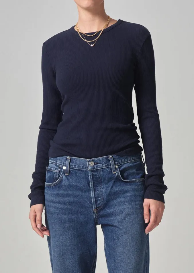 Citizens Of Humanity Bina Crewneck Navy Women Tops