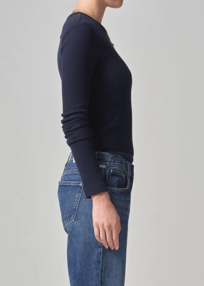 Citizens Of Humanity Bina Crewneck Navy Women Tops