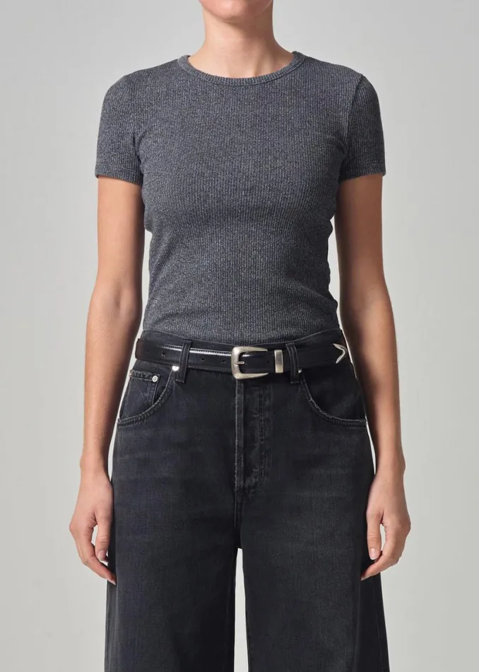 Citizens Of Humanity Bree Baby Tee Charcoal Women Tops
