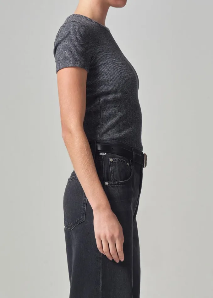 Citizens Of Humanity Bree Baby Tee Charcoal Women Tops