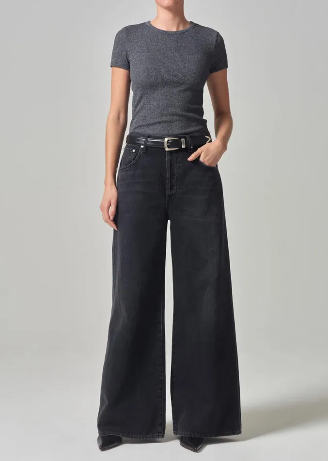 Citizens Of Humanity Bree Baby Tee Charcoal Women Tops