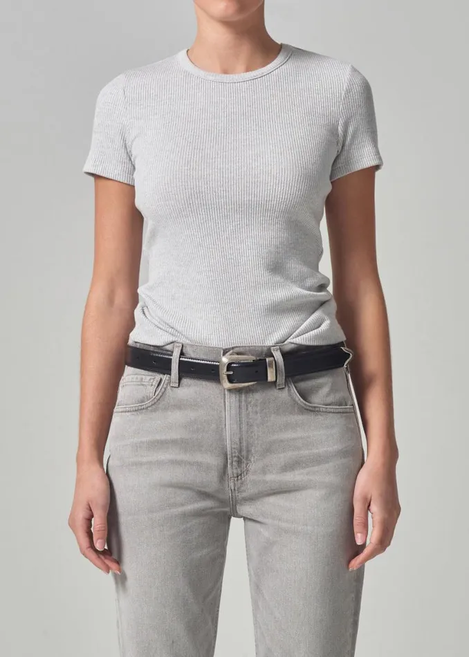 Citizens Of Humanity Bree Baby Tee Heather Grey Women Tops