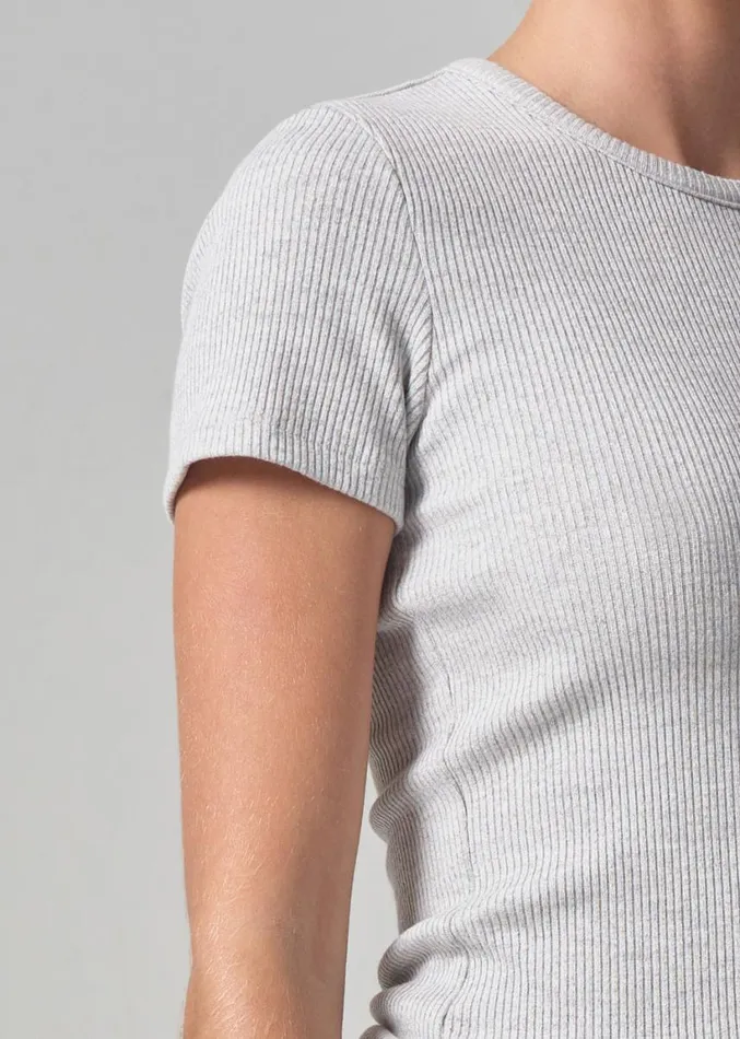 Citizens Of Humanity Bree Baby Tee Heather Grey Women Tops