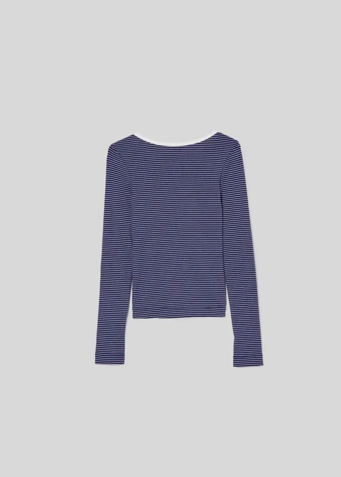 Citizens Of Humanity Carys Deep Scoop Newport Stripe Women Tops