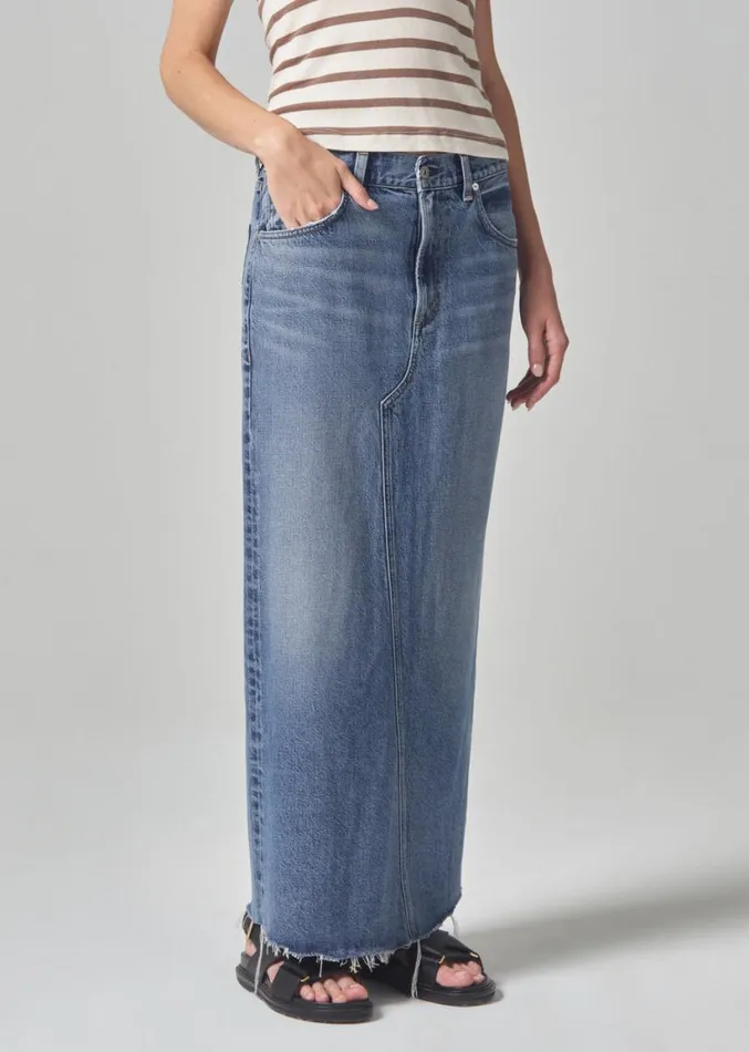 Citizens Of Humanity Circolo Reworked Maxi Skirt Glisten Women Skirts