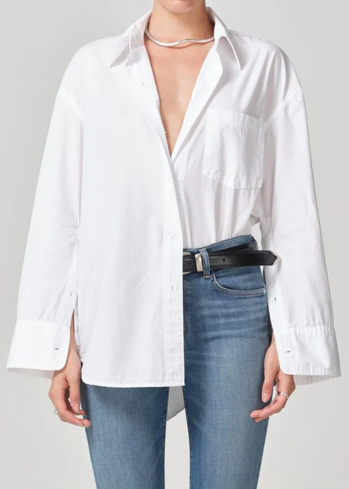 Citizens Of Humanity Cocoon Shirt Optic White Women Tops