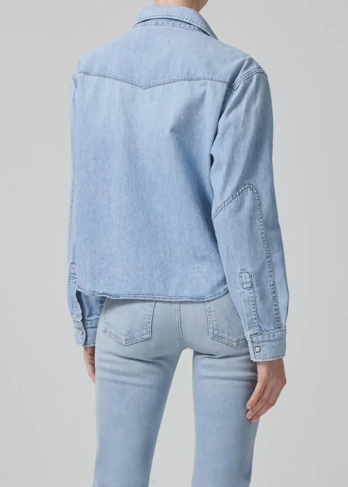Citizens Of Humanity Cropped Western Shirt Pharos Women Tops