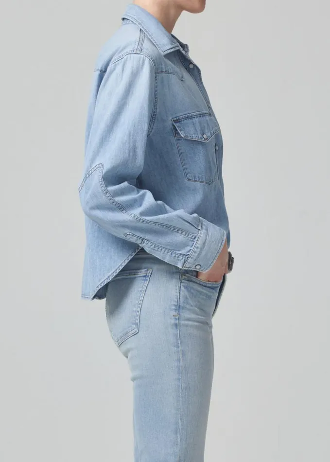 Citizens Of Humanity Cropped Western Shirt Pharos Women Tops
