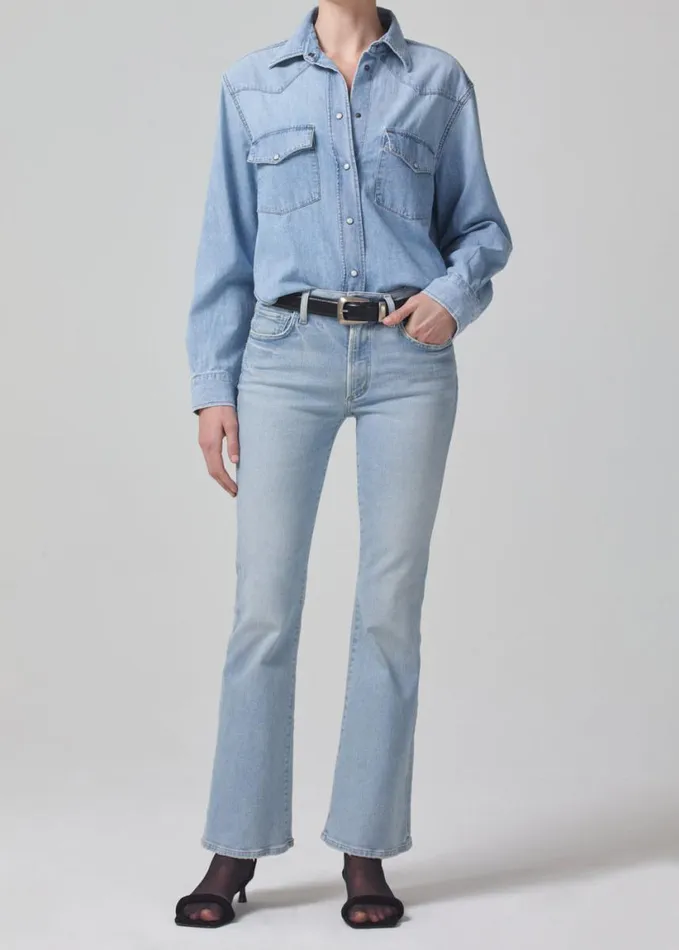 Citizens Of Humanity Cropped Western Shirt Pharos Women Tops