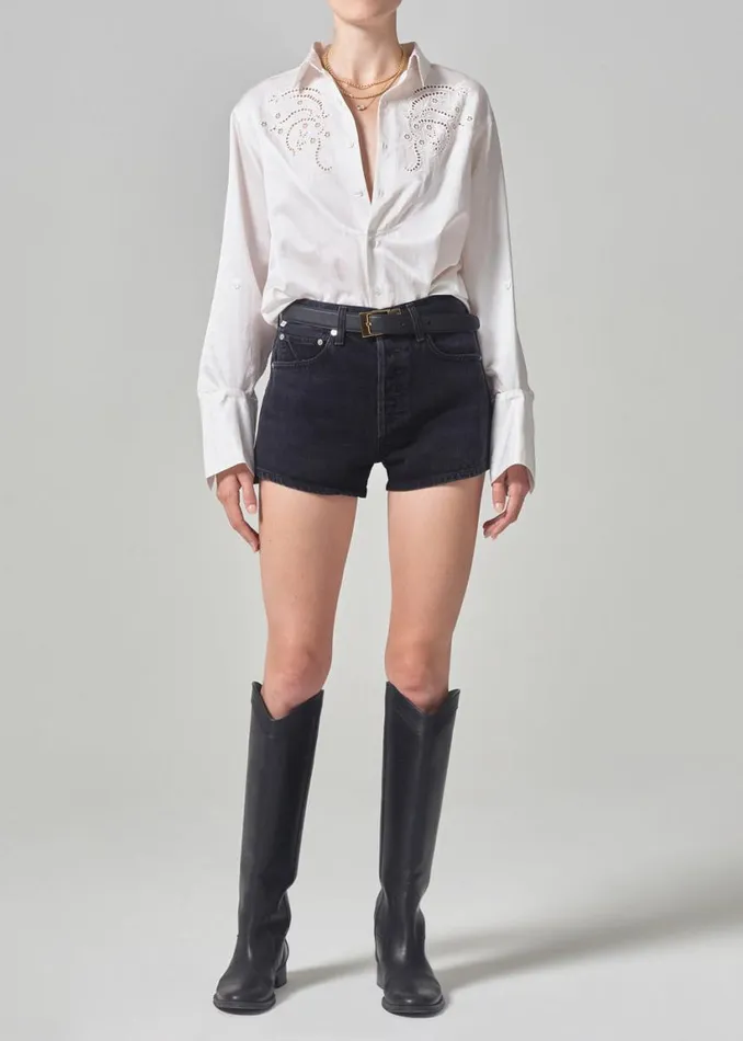Citizens Of Humanity Dree Emrboidered Shirt Optic White Women Tops