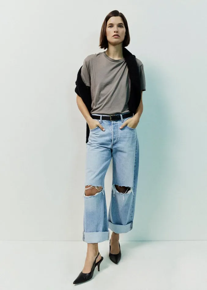 Citizens Of Humanity Elisabetta Relaxed Tee Taupe Women Tops