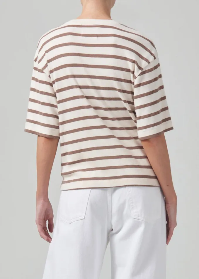 Citizens Of Humanity Goldie Tee Ginger Stripe Women Tops
