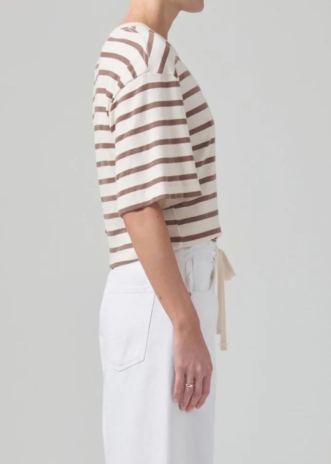 Citizens Of Humanity Goldie Tee Ginger Stripe Women Tops