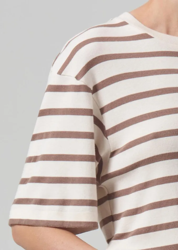 Citizens Of Humanity Goldie Tee Ginger Stripe Women Tops