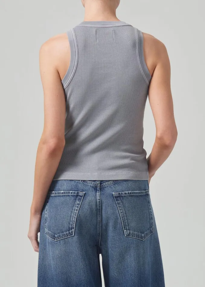 Citizens Of Humanity Isabel Rib Tank Cyclone Grey Women Tops