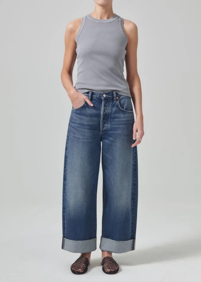 Citizens Of Humanity Isabel Rib Tank Cyclone Grey Women Tops
