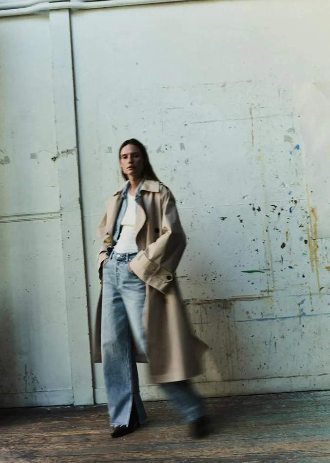 Citizens Of Humanity Isha Trench Coat Khaki Classic Women Jackets