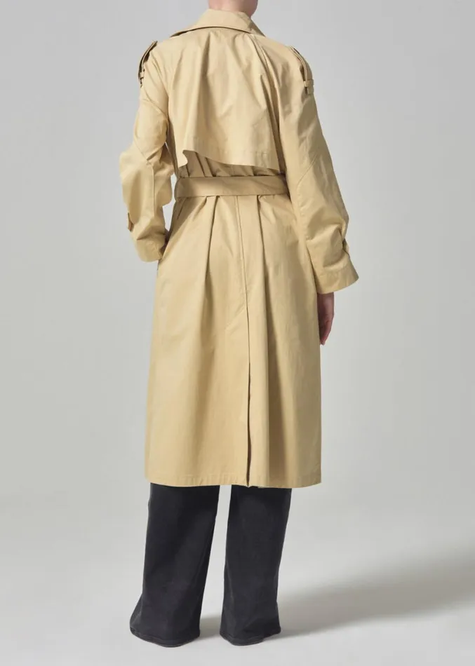Citizens Of Humanity Isha Trench Coat Khaki Classic Women Jackets