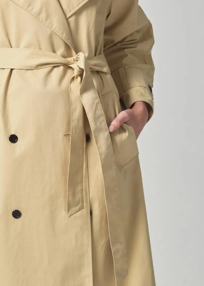 Citizens Of Humanity Isha Trench Coat Khaki Classic Women Jackets