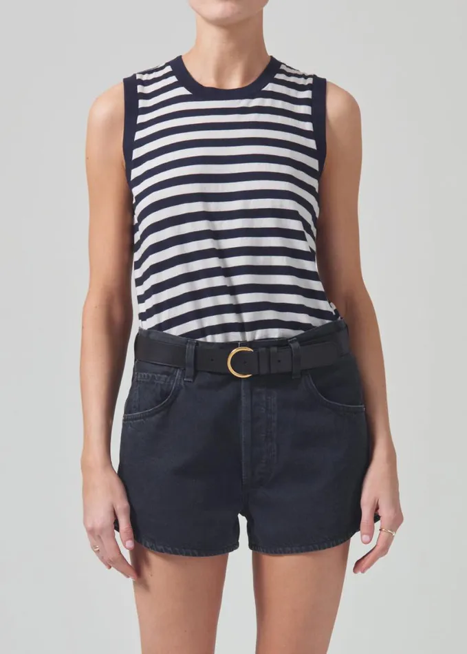 Citizens Of Humanity Jessie Modern Muscle Tee Eclipse Stripe Women Tops
