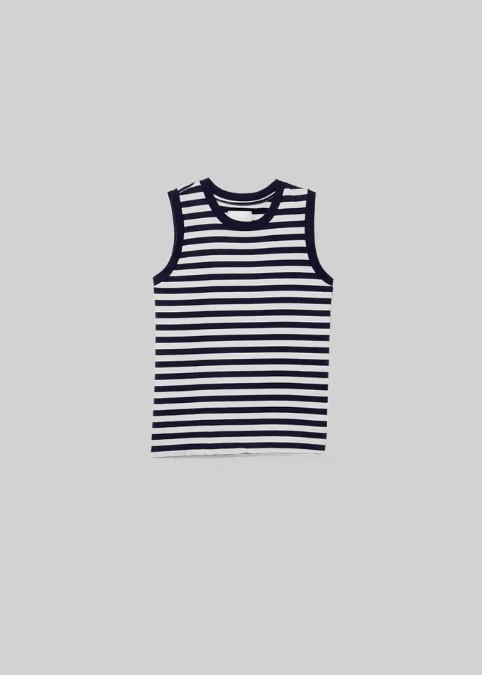 Citizens Of Humanity Jessie Modern Muscle Tee Eclipse Stripe Women Tops
