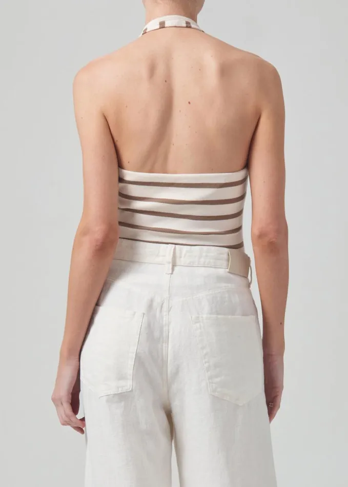 Citizens Of Humanity Julien Halter Top Ginger Stripe Women Tops