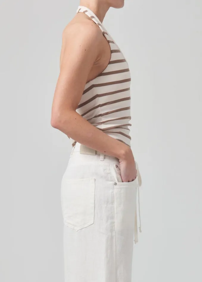Citizens Of Humanity Julien Halter Top Ginger Stripe Women Tops
