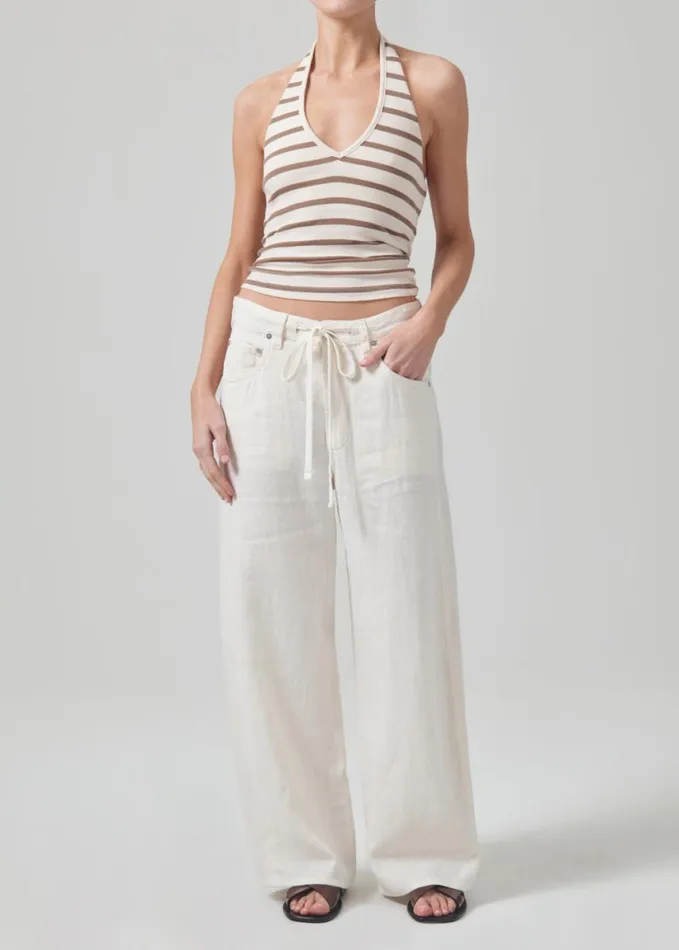 Citizens Of Humanity Julien Halter Top Ginger Stripe Women Tops