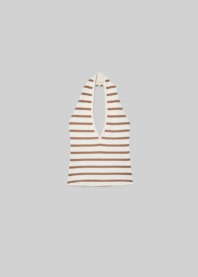 Citizens Of Humanity Julien Halter Top Ginger Stripe Women Tops