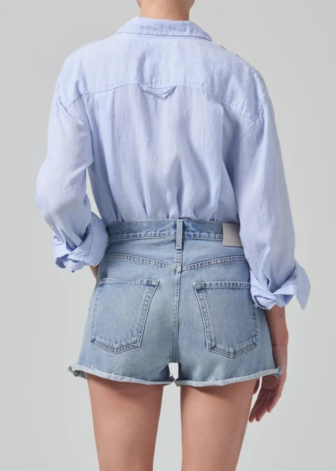 Citizens Of Humanity Kayla Shrunken Linen Shirt Glint Women Tops
