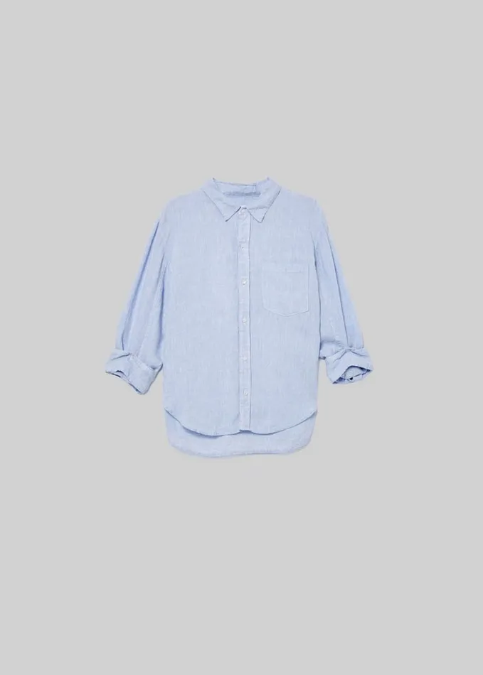 Citizens Of Humanity Kayla Shrunken Linen Shirt Glint Women Tops