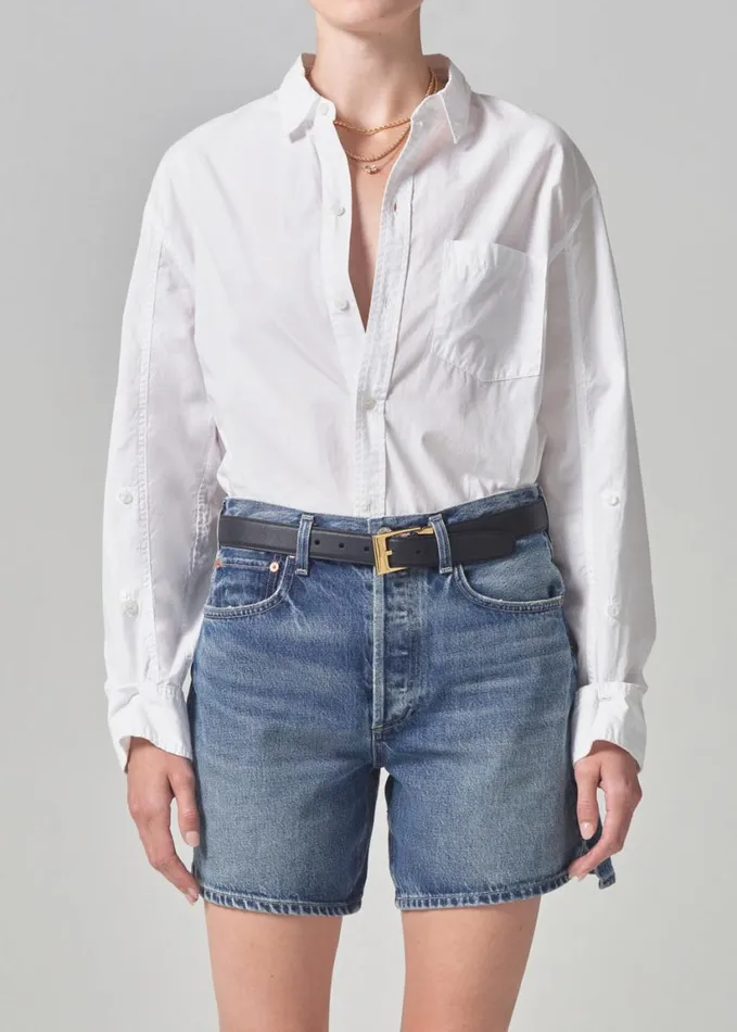 Citizens Of Humanity Kayla Shrunken Shirt Optic White Women Tops