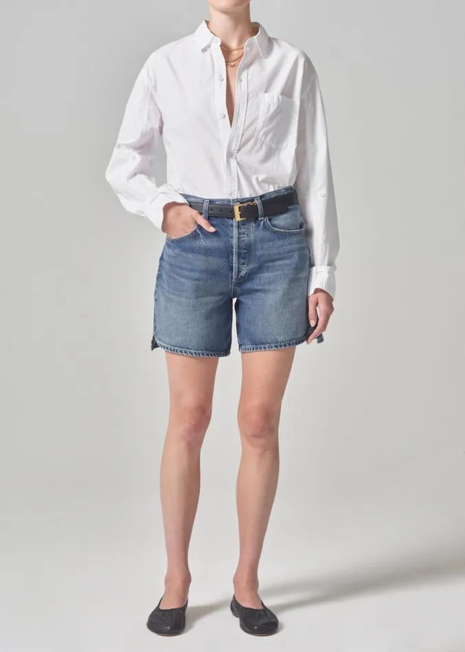 Citizens Of Humanity Kayla Shrunken Shirt Optic White Women Tops