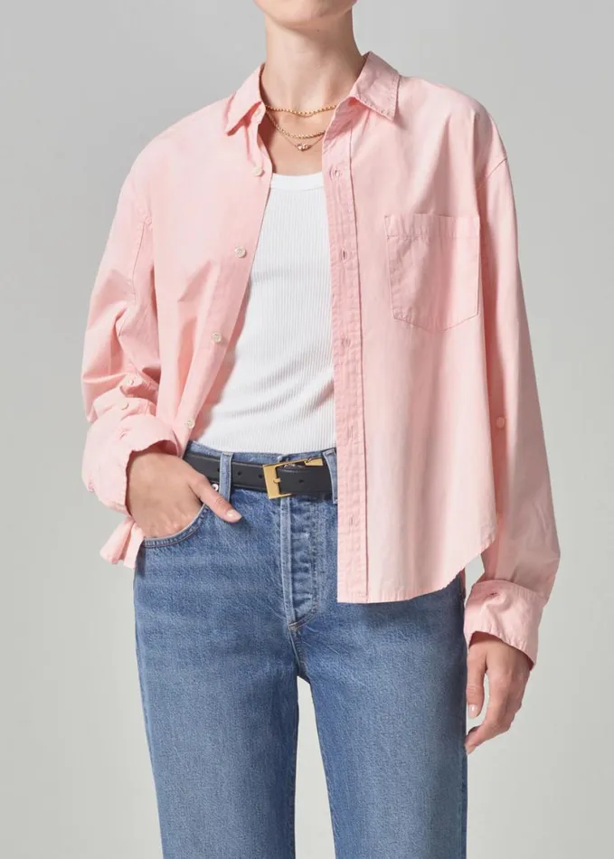 Citizens Of Humanity Kayla Shrunken Shirt Roselle Women Tops