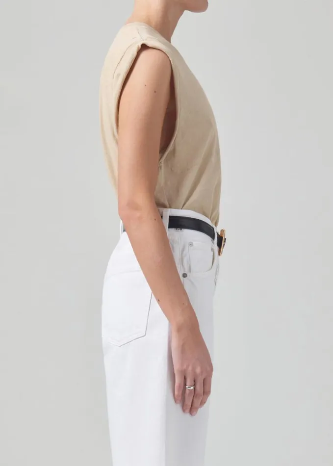 Citizens Of Humanity Kelsey Roll Sleeve Tee Sandcastle Women Tops