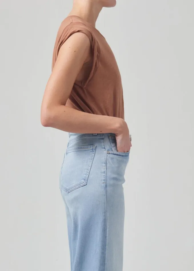 Citizens Of Humanity Kelsey Roll Sleeve Tee Topaz Women Tops