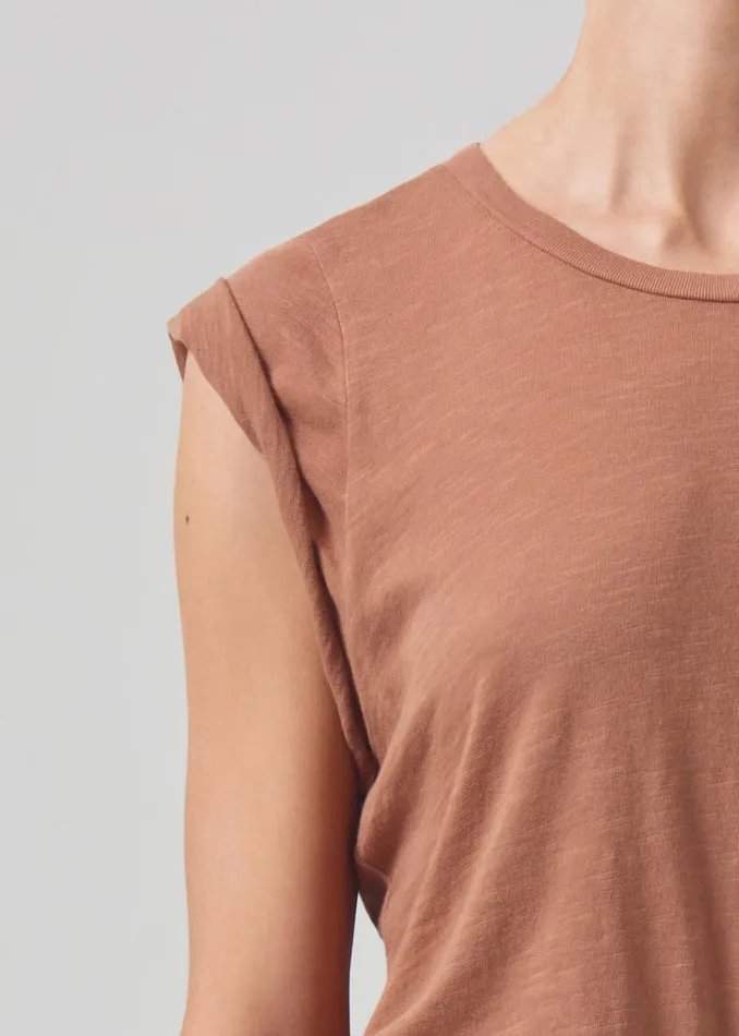 Citizens Of Humanity Kelsey Roll Sleeve Tee Topaz Women Tops