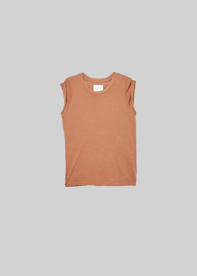 Citizens Of Humanity Kelsey Roll Sleeve Tee Topaz Women Tops