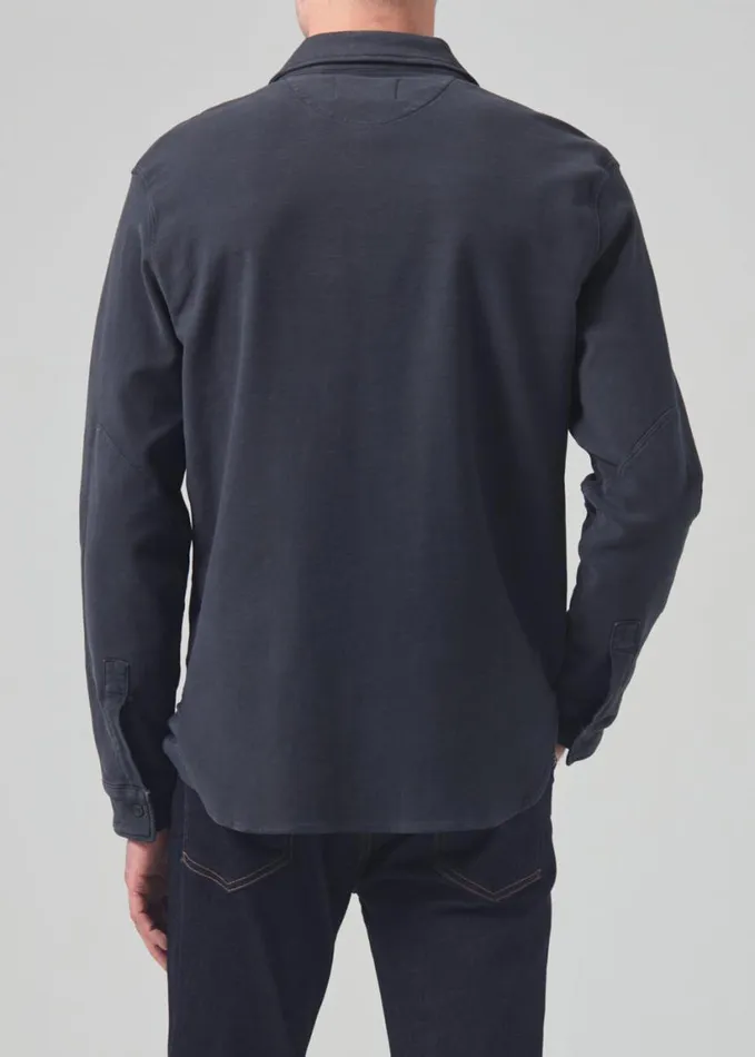 Citizens Of Humanity Luca Bucket Dye Shirt French Terry Gravel Men Shirts