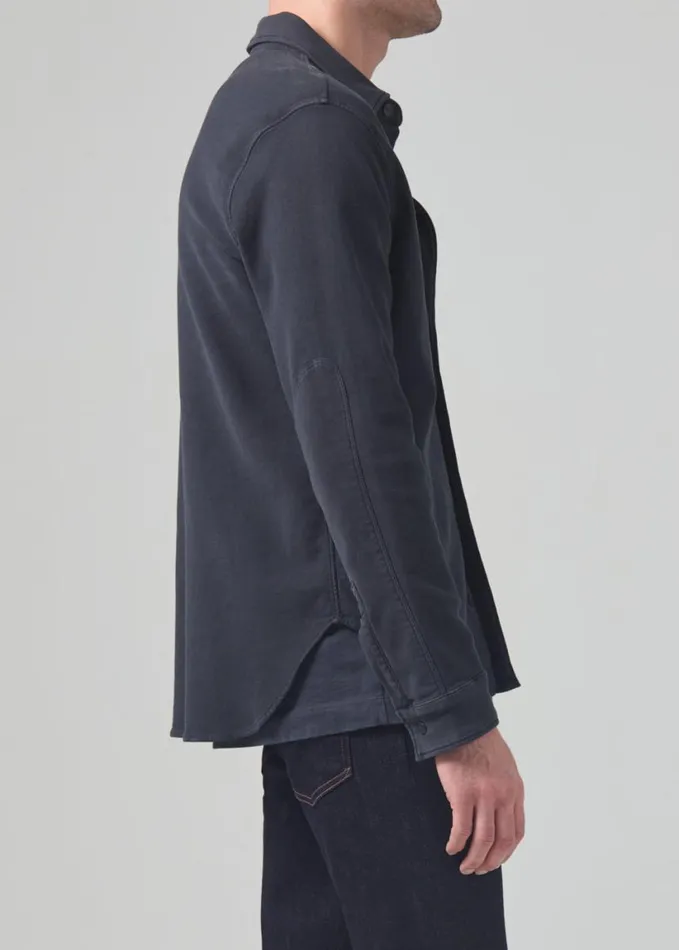 Citizens Of Humanity Luca Bucket Dye Shirt French Terry Gravel Men Shirts