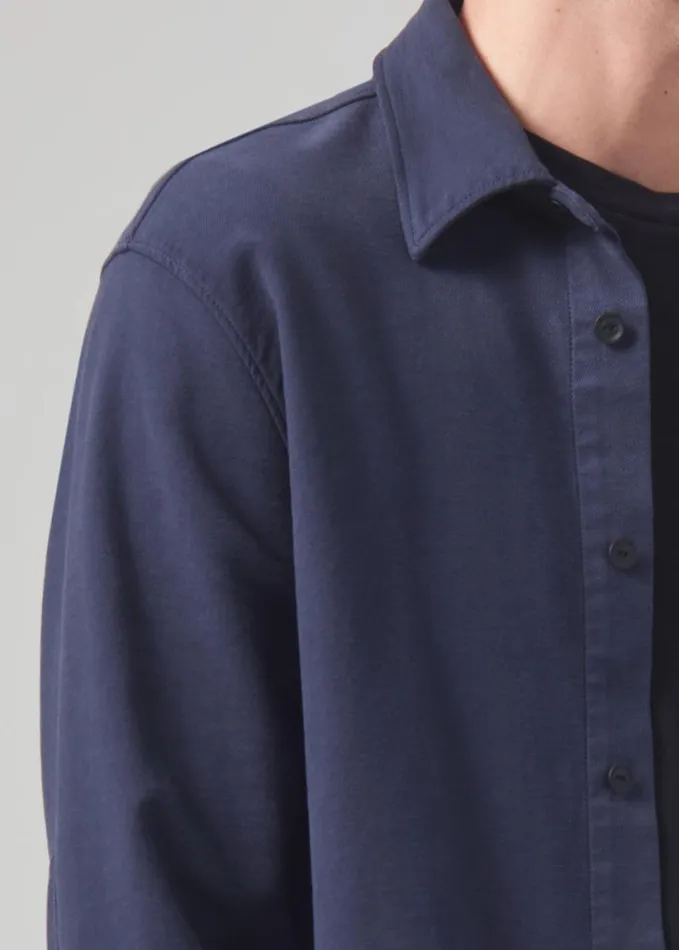 Citizens Of Humanity Luca Bucket Dye Shirt French Terry Night Flight Men Shirts