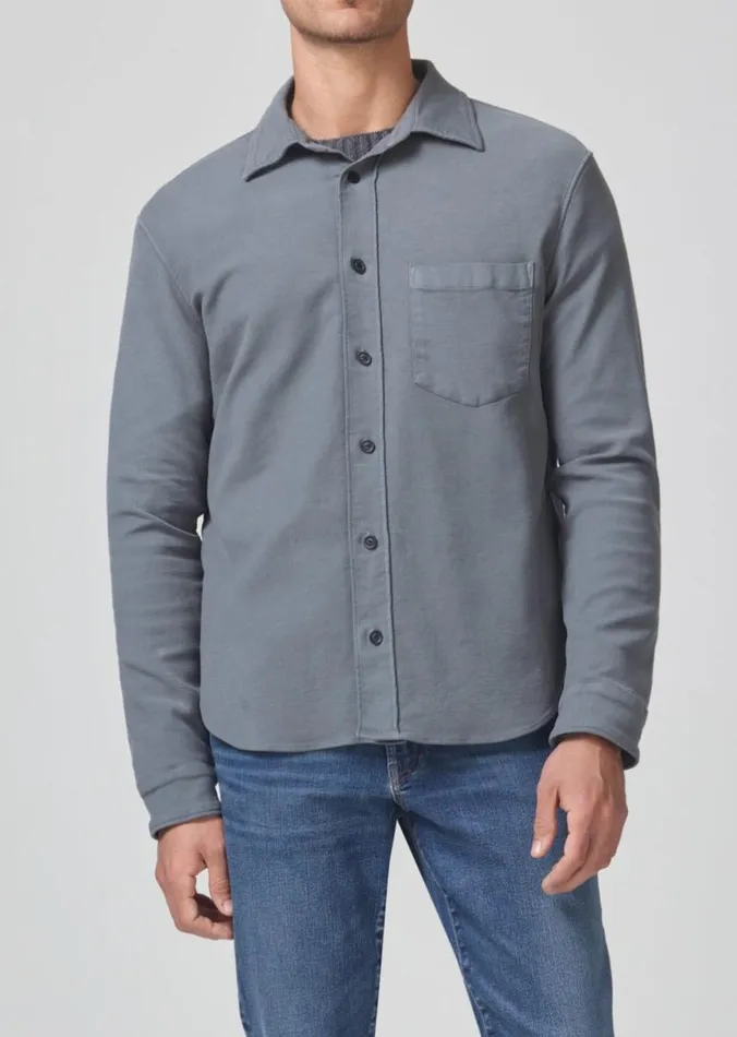 Citizens Of Humanity Luca Bucket Dye Shirt French Terry Shadow Men Shirts
